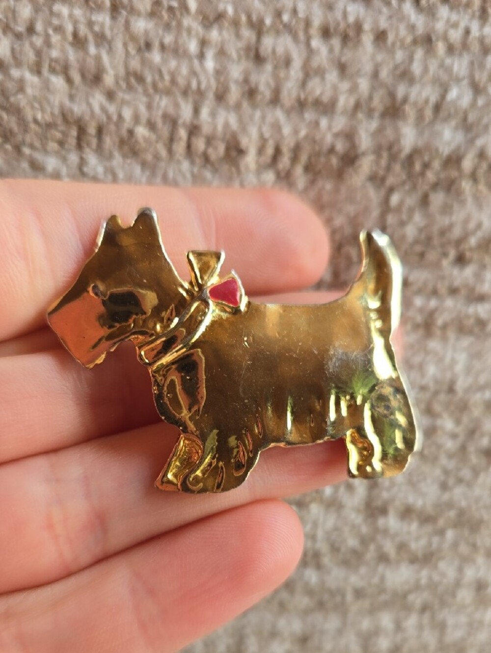 Vintage Broche En Forme De Chien.